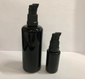 Черный стеклянный лосьон разливает контейнеры по бутылкам макияжа бутылочного стекла лосьона бутылки распределителя косметические