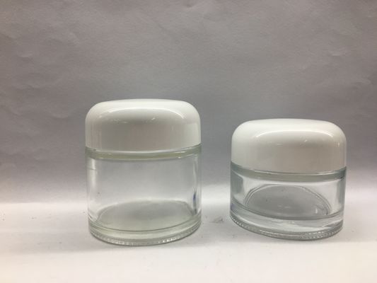 Продукт стекла OEM крышки круглой вершины OEM стеклянного опарника Skincare 50g 70g сливк косметического упаковывая лидирующий