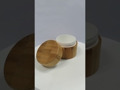 Cosmetic Bamboo Cream Jar For Skin Care Optional Capacity Screw Cap