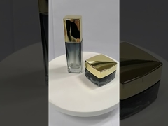 Квадратные стеклянные флаконы для лосьона, прозрачные, с пластиковой крышкой, опциональная вместимость