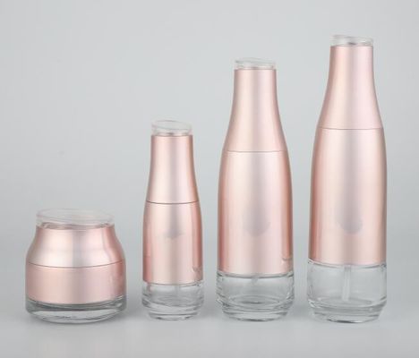 Логотип и цвет розовых стеклянных бутылок лосьона опарника сливк косметический упаковывая подгонянный