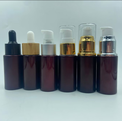 15ml Dark Red Essential Oil Bottle Glass Dropper Bottle Cosmetic Packaging for Serum Oil Customized Logo and Painting OEM