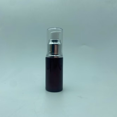 Glass Lotion Bottle 15ml Dark Red Serum Bottle with Shiny Gold/Silver Pump Eye lotion Bottle Pump Bottle Cosmetic Bottle OEM