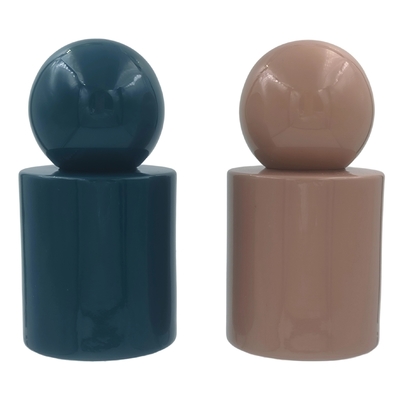 Custom 30ml & 50ml Luxury Glass Perfume Bottles  Mist or Serum Pump Glass Bottle Round Ball Cap for Serum Product
