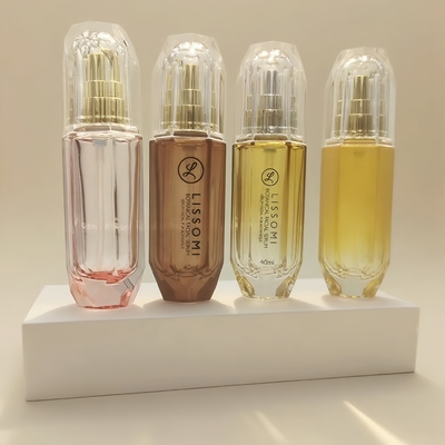 Бутылки лосьона прессы 120ml насоса возникновение диаманта косметической стеклянной шестистороннее