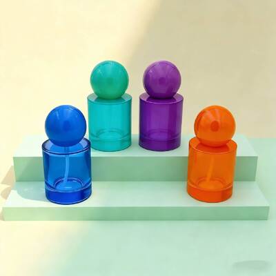 30 мл и 50 мл роскошные стеклянные бутылки для парфюмерии туман или сывороточный насос стеклянная бутылка с круглой шаровой крышкой для сывороточного продукта