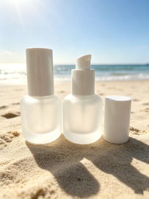 Eco Friendly Lotion Bottles Glass Cylindrical Thick-walled Shape 30ml Liquid Foundation Cosmetic Glass Bottle