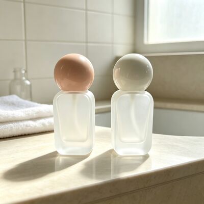 Rectangle Glass Emulsion Pump Spray Bottle with Screen Printing 100 mL Capacity for Skin Care and Cosmetics